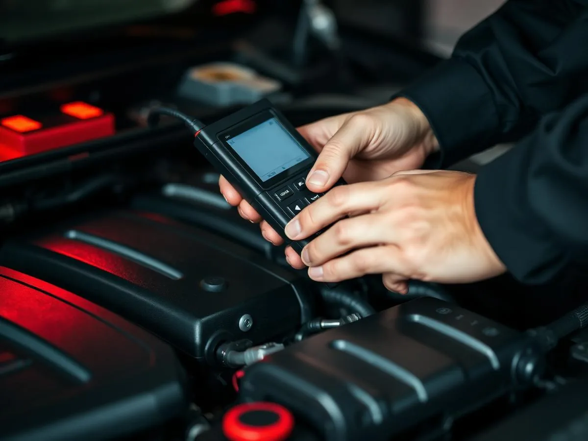 Advanced diagnostics equipment reading vehicle data